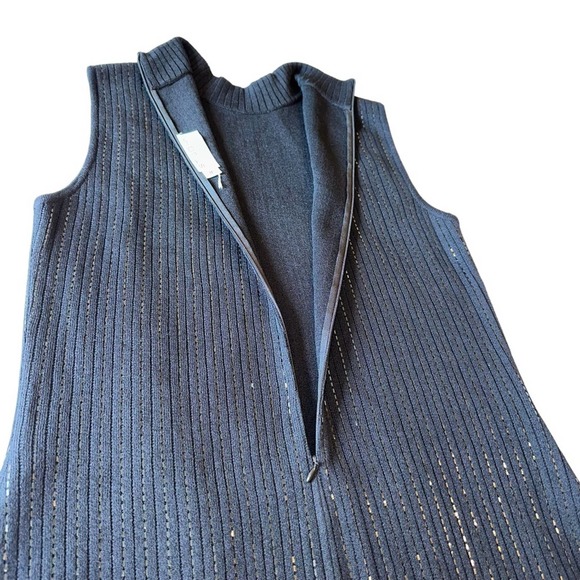 St John - sleeveless sequin black sweater Dress with mock turtleneck, size:12 - Picture 5 of 14